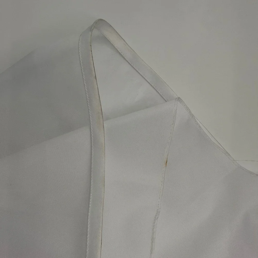 Davids Bridal Girls White Beaded Floral Tulle Flower Girl Dress Size 6 Communion - Picture 11 of 16